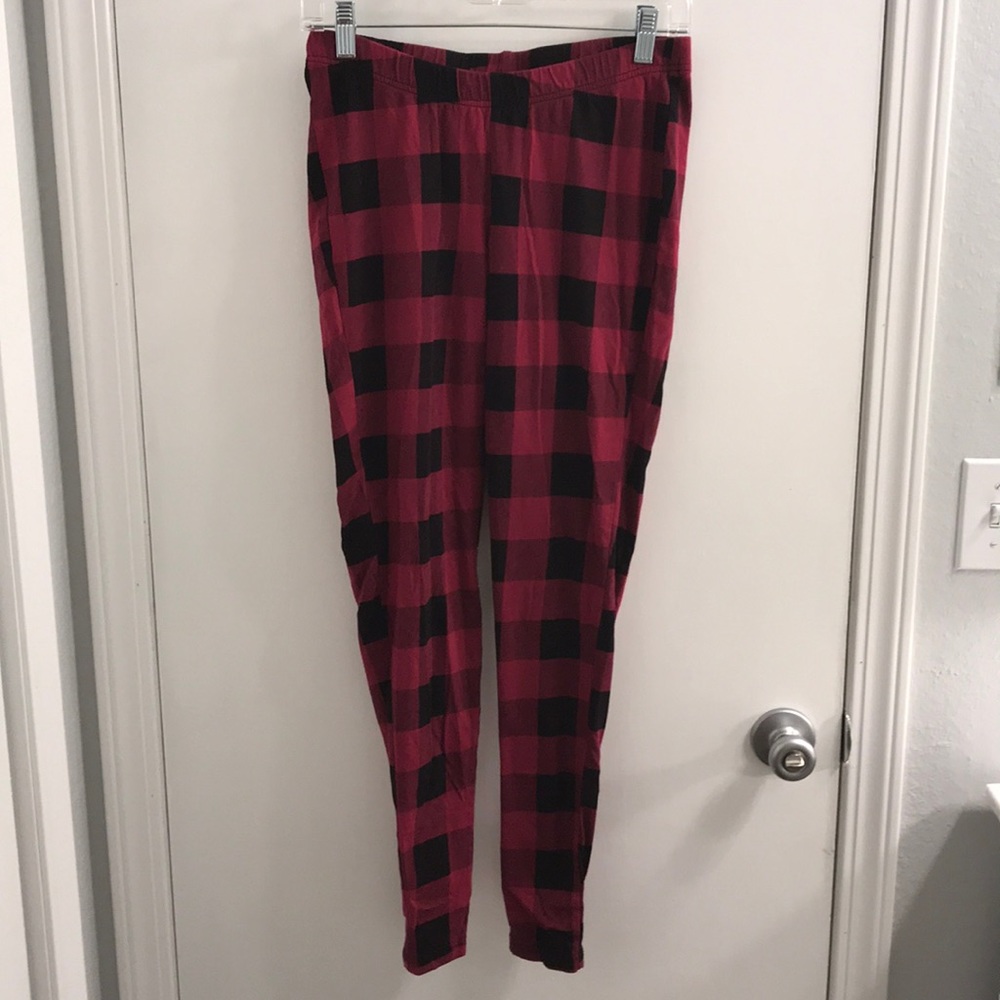 Torrid size 0 leggings, red/purple plaid